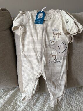 Gerber Set of 3 One Piece Sleepers NEW